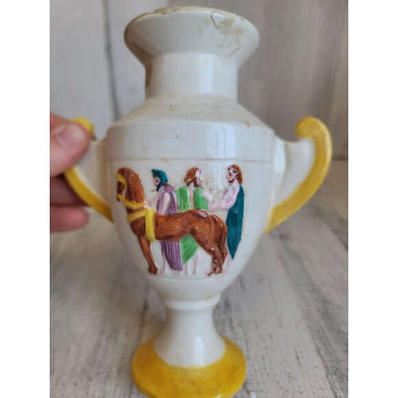 Vintage AS IS Roman vase horse religious decor - Picture 2 of 15